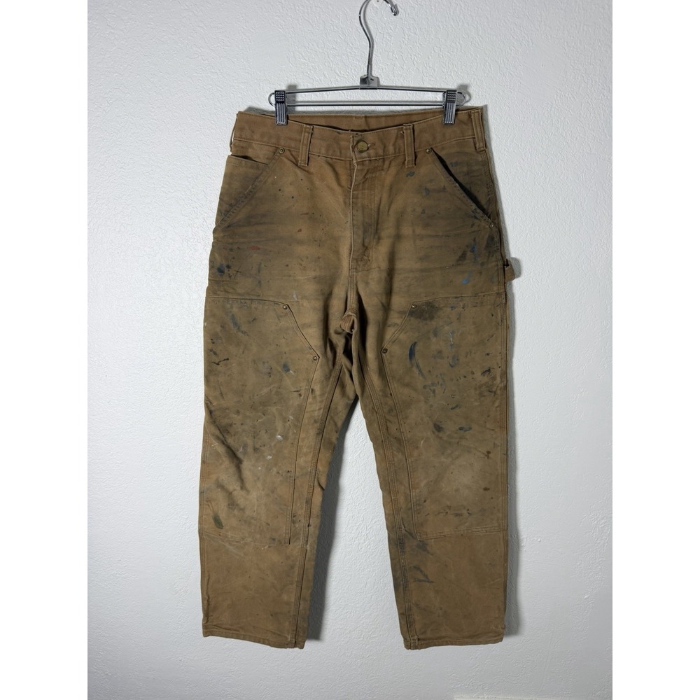 Carhartt Double Knee‎ Pants Mens 30x30 Brown Duck Canvas Work Dungaree